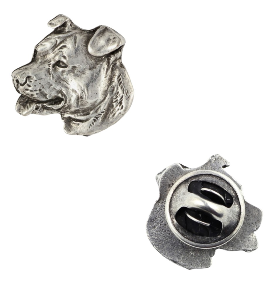 Amerykański Staffordshire terrier pin posrebrzony Art-Dog